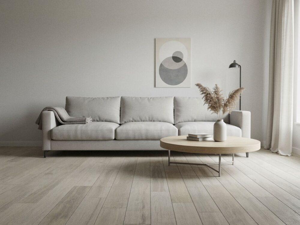 biało czarna minimalistyczna sofa