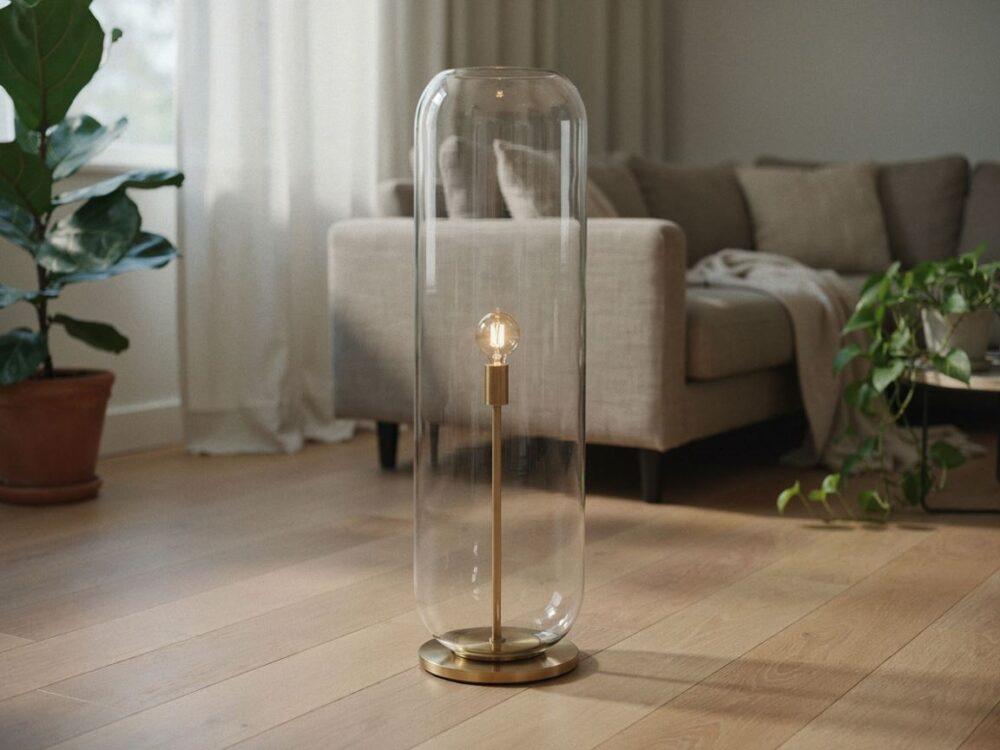 lampa podłogowa ze szkła