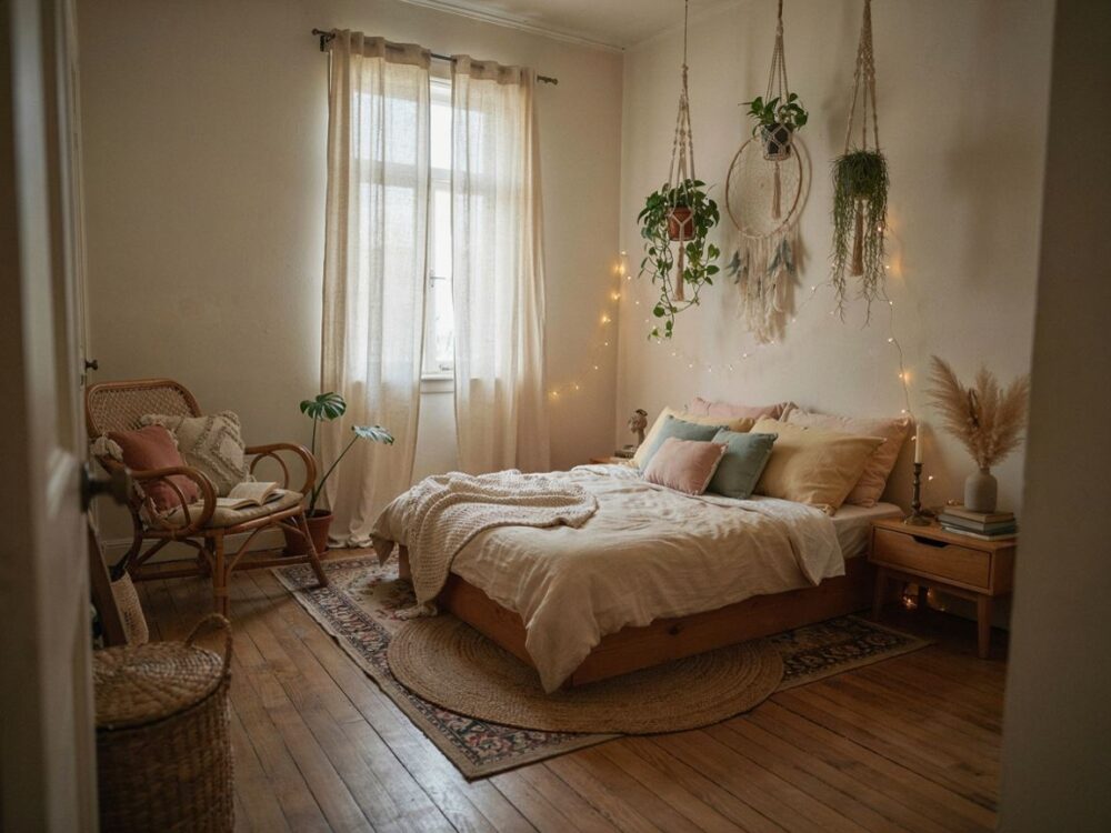 tkaniny i tekstylia boho w dziecięcym pokoju