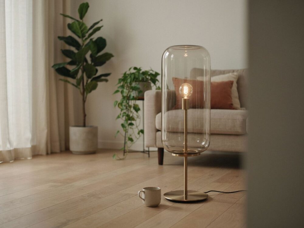 transparentna lampa szklana